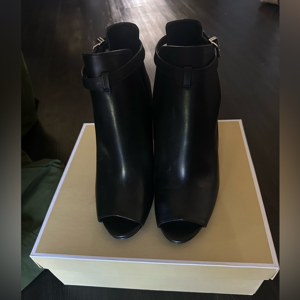 Michael Kors Lawson Leather Open-Toe Ankle Boot